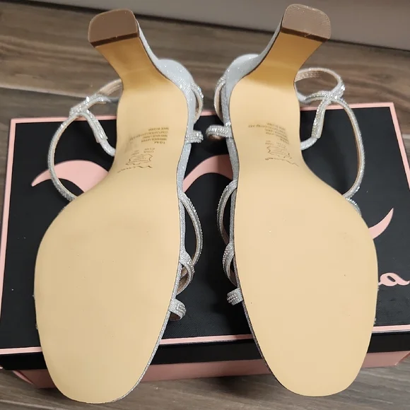 Nina Silver Glitter Strappy Adalyn Sandal - Picture 3 of 4